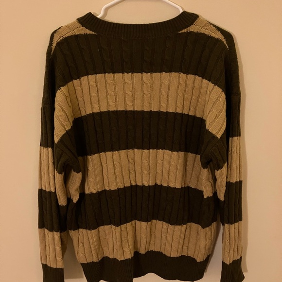 Cute Brown Stiped Knitted Sweater - Picture 7 of 8